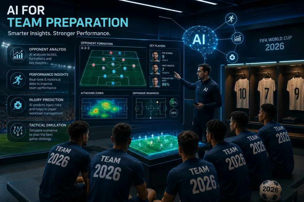 Coach using AI in FIFA World Cup for team preparation and strategies