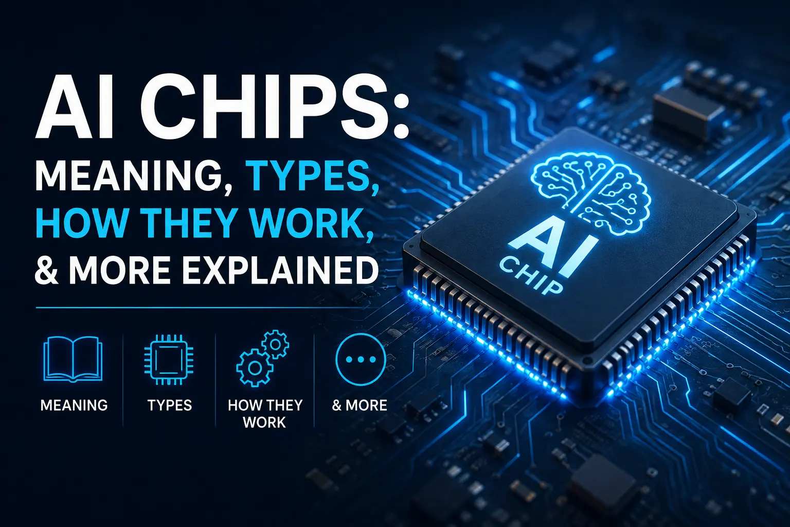AI chips explained with a processor showing the meaning, types, and working of AI chips