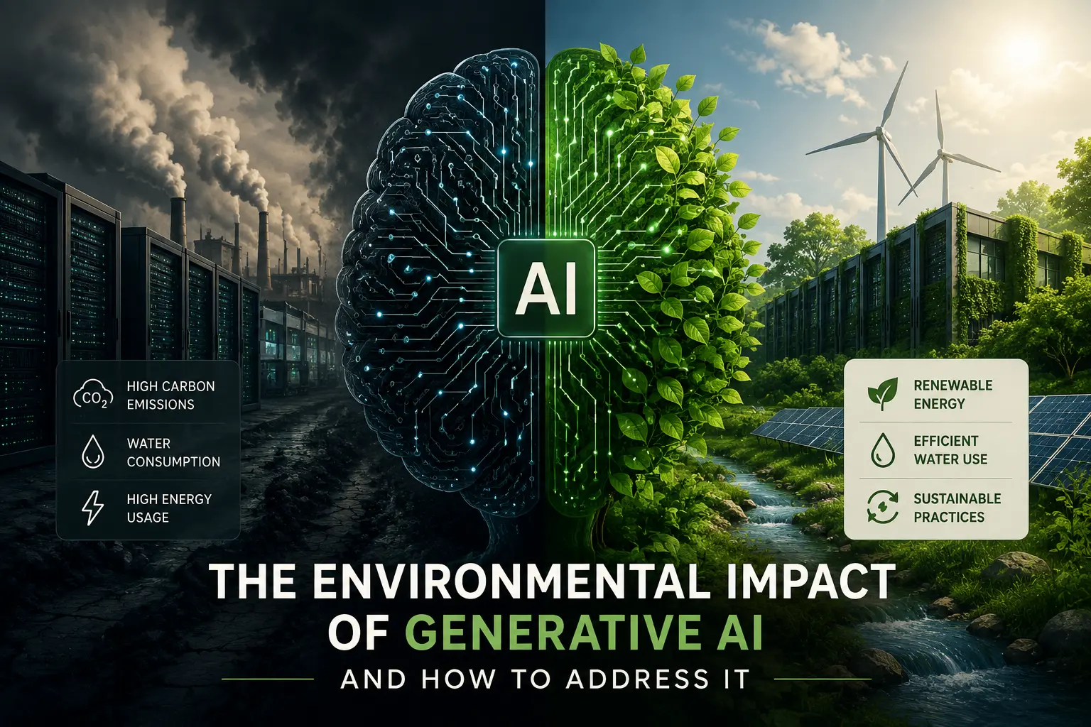 Generative AI’s environmental impact shown through energy use, carbon emissions, and water consumption